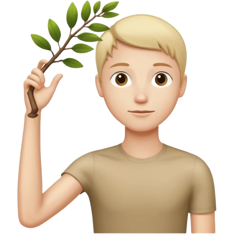 Brazo súper delgado como una rama emoji