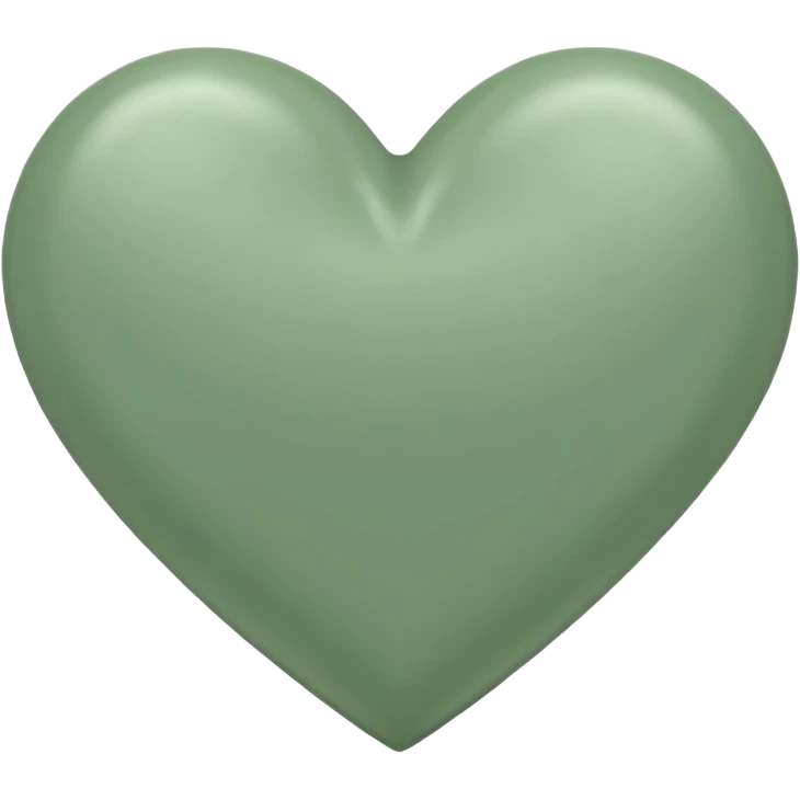 sage green heart with transparent bg without highlights emoji