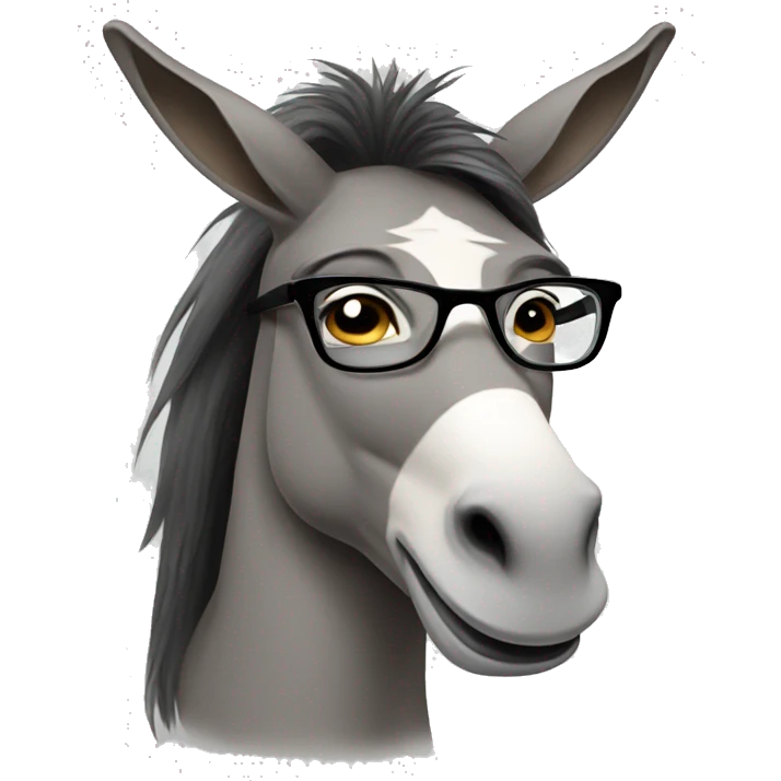 lazy female donkey with glasses and long hair and lipstick emoji