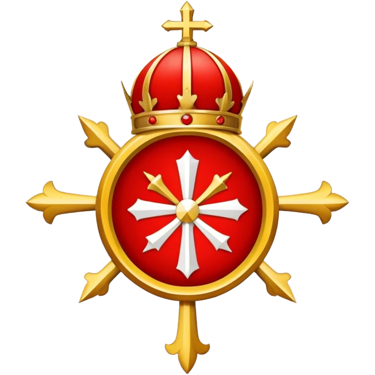 Pope's emblem with a touch of red emoji