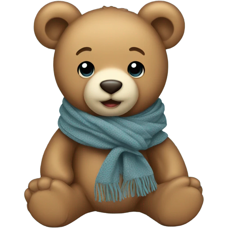 Standing baby Teddy bear with scarf emoji