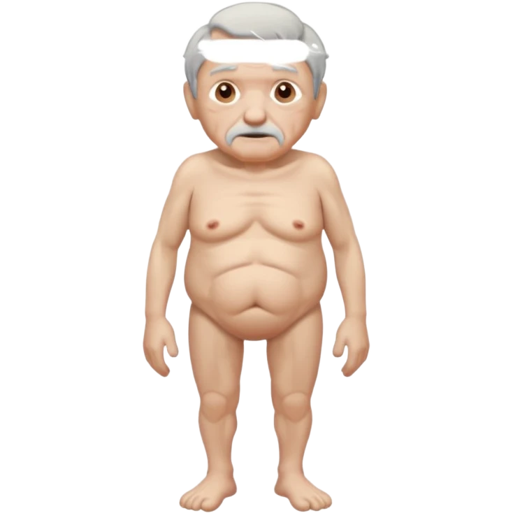 Full Frontal Nude Body, Of An Old Man. emoji