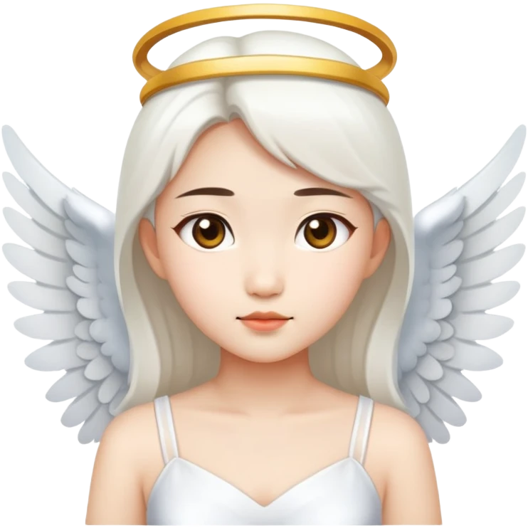 Asian angel in white dress emoji