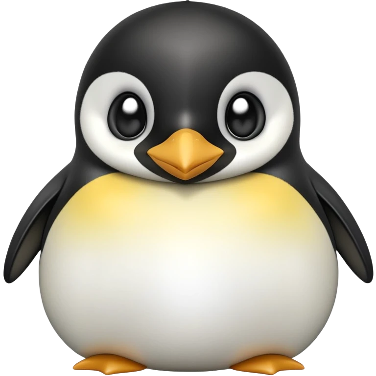 cinematic-cute-emperor-penguin-portrait-emoji,-head-tilted-playfully-and-inquisitively,-with-glossy,-pristine-plumage,-sparkling-eyes-filled-with-curiosity,-simplified-yet-irresistibly-adorable-features, black, large black eyes face, zoomed in emoji
