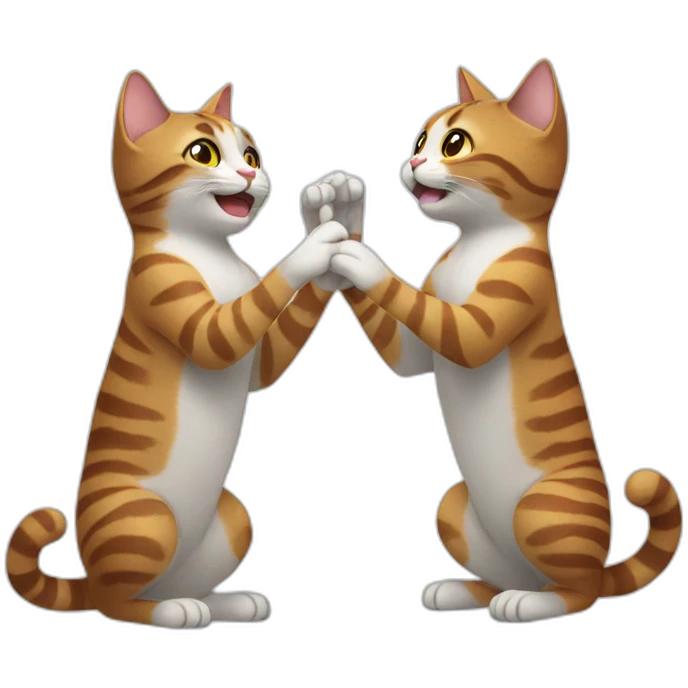 two cats high fiving emoji