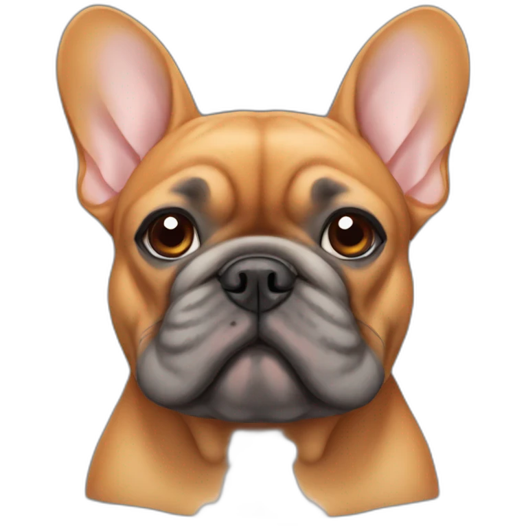 orange fat french bulldog with gray fur emoji