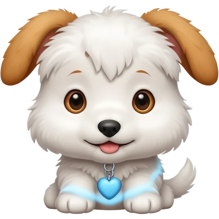 cute cartoon white puppy emoji