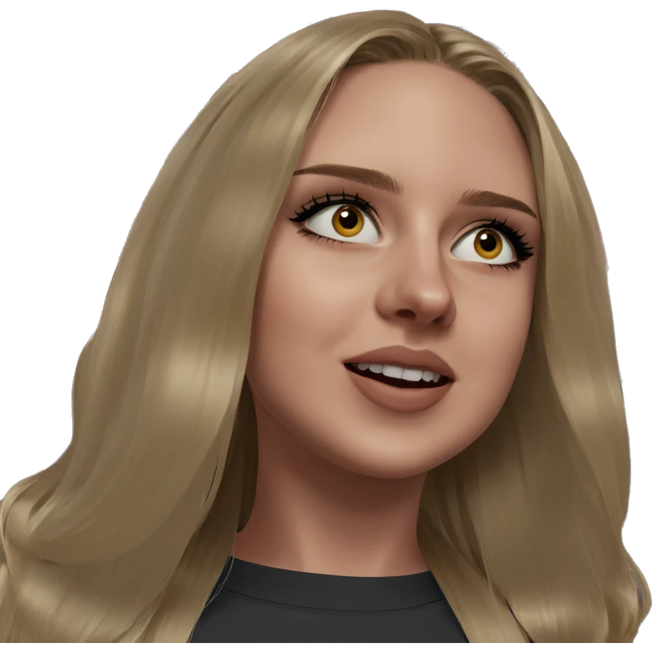 blonde girl portrait indoors meme emoji