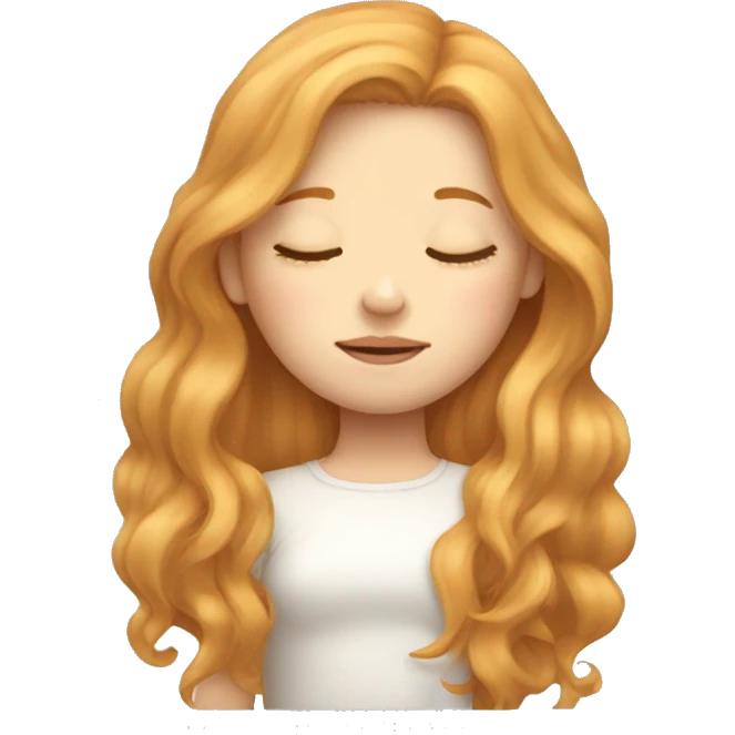 Strawberry blonde long hair girl sleeping  emoji
