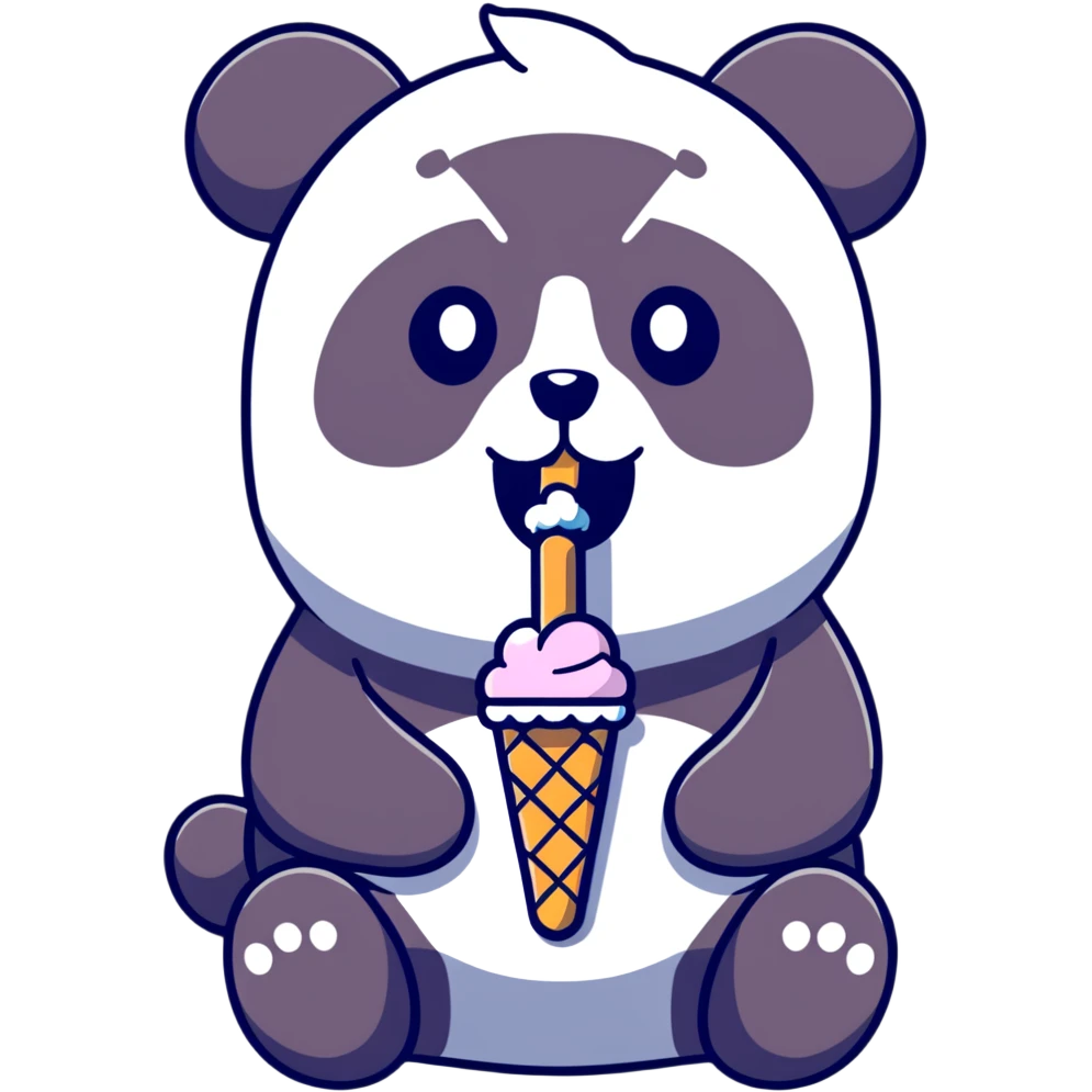 Panda eating ice cream emoji
