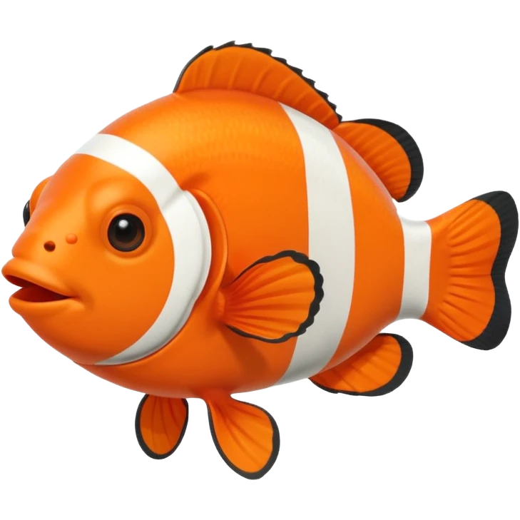 Full body of a clownfish, apple emoji style emoji