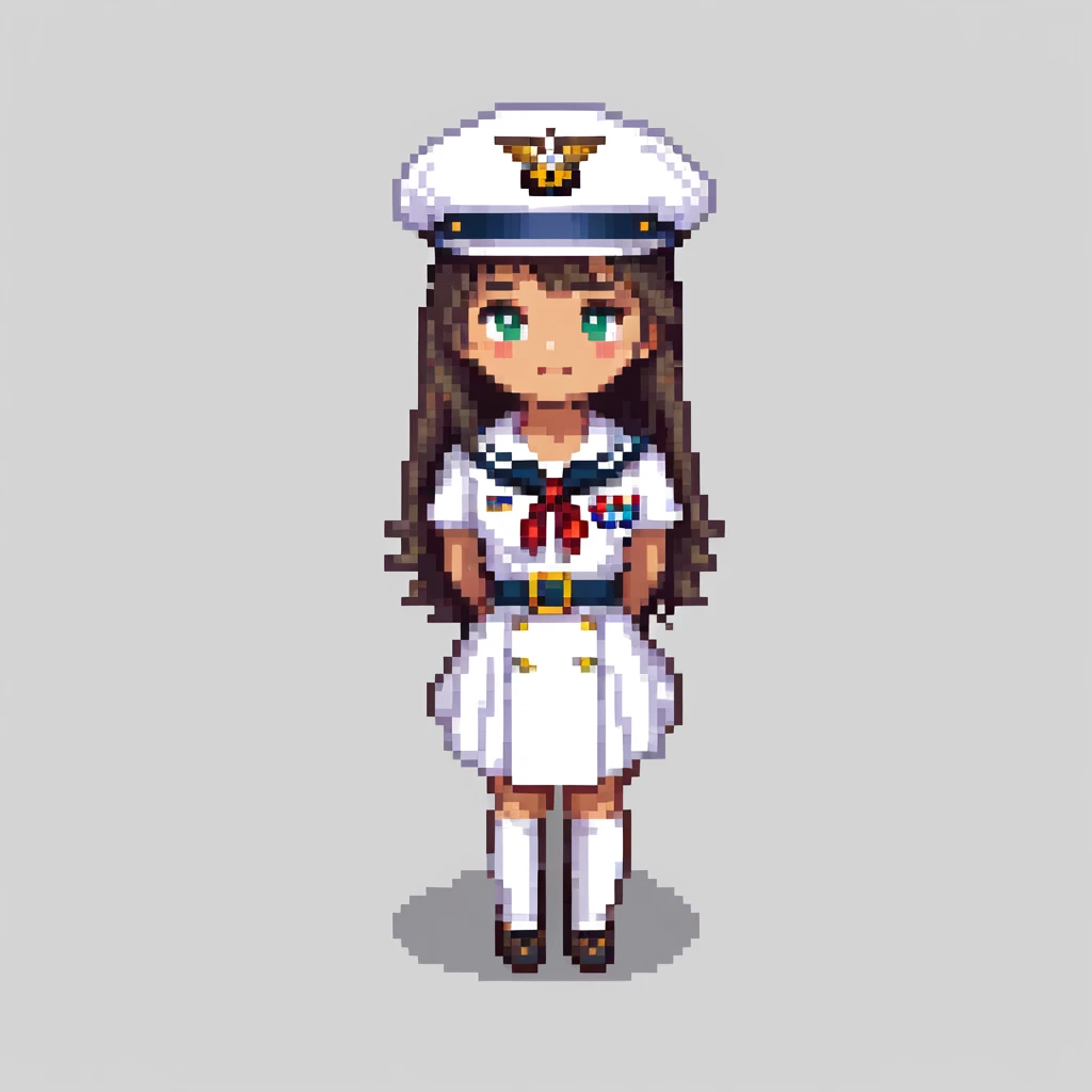 US Navy sailor in dress whites uniform with sailor hat emoji