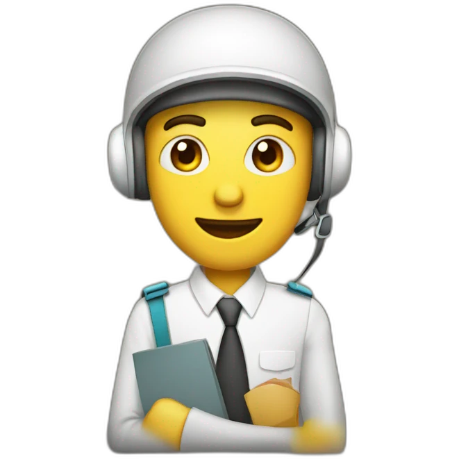 Hombre con casco y carpeta emoji