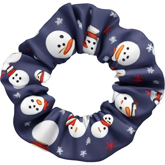 Scrunchie with snowmen on it emoji