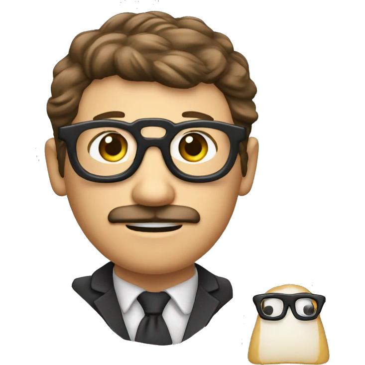 Mann mit Glatze und schwarzer Brille emoji