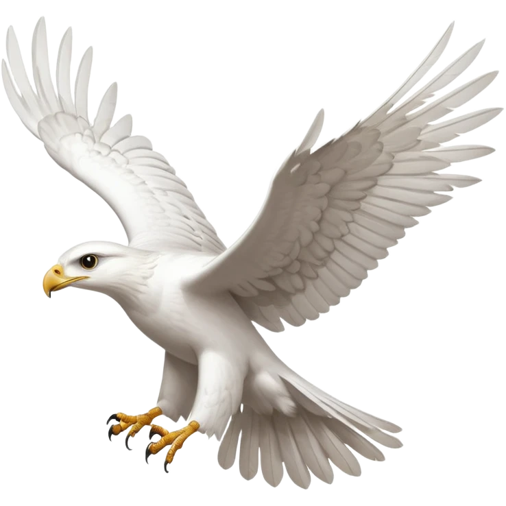 a completely white hawk flying emoji