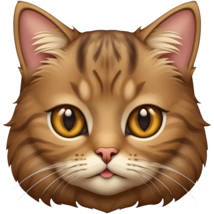 Persian brown tabby cat cute eyes low detail iOS emoji style emoji