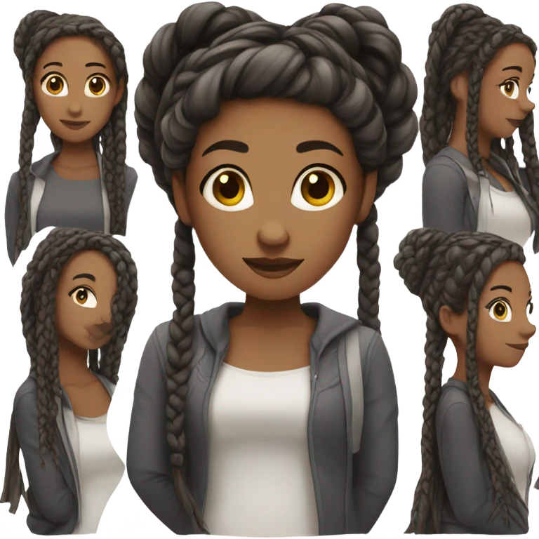 Black girl in braids emoji