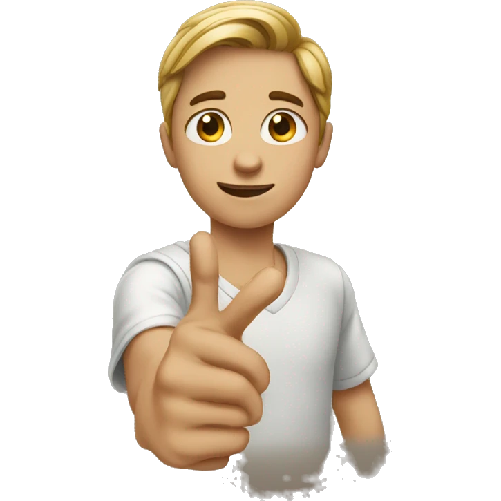 Boy pointing her finger down emoji
