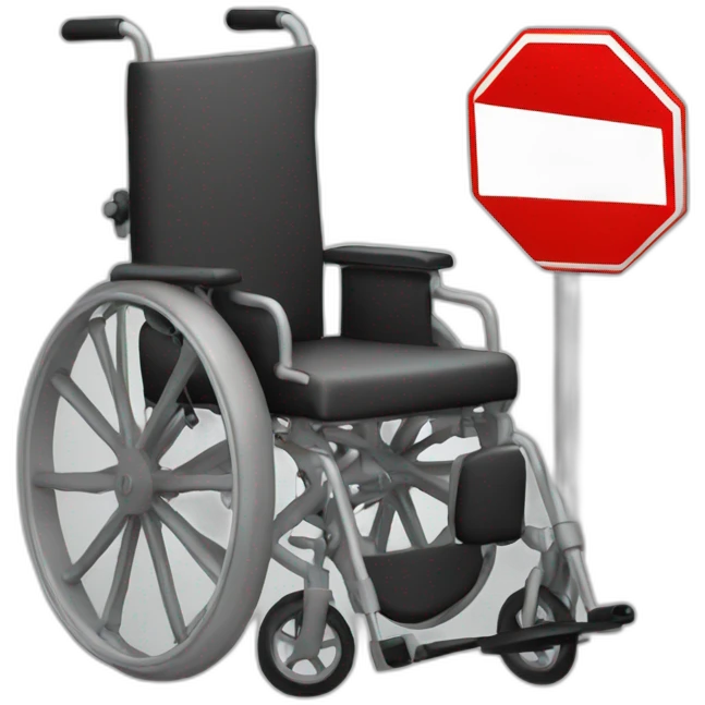 wheel chair with a stop sign emoji