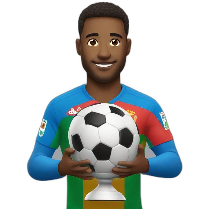 un footballeur qui gagne la coupe du monde  emoji