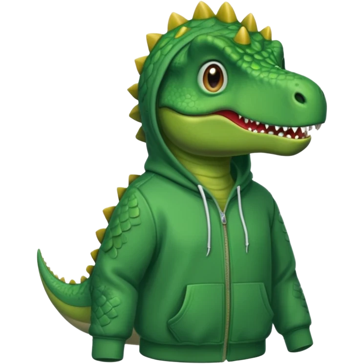 Dinosaur wearing a hoodie emoji