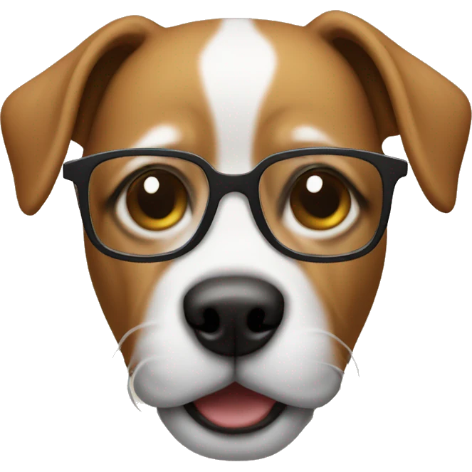 Dog wearing glasses emoji