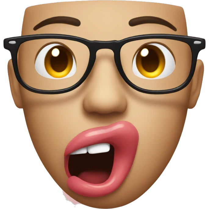 Cool glasses emoji lip biting while blushing  emoji