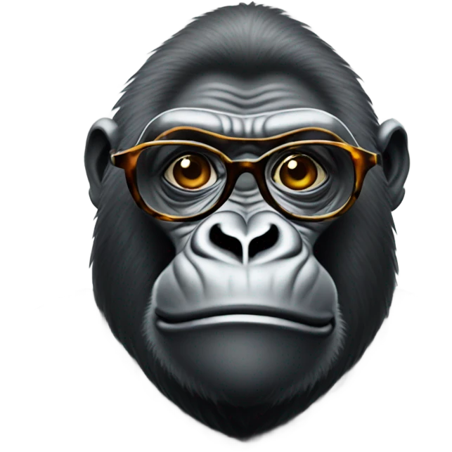 Gorilla with glasses emoji
