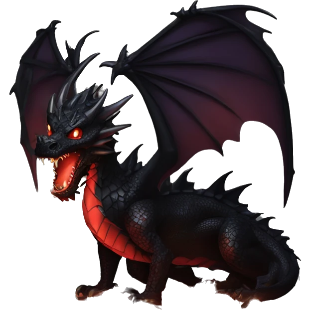 Black dragon breathing red flames, covered in thorned roses, surrounded by lanterns candles and fairy lights emoji