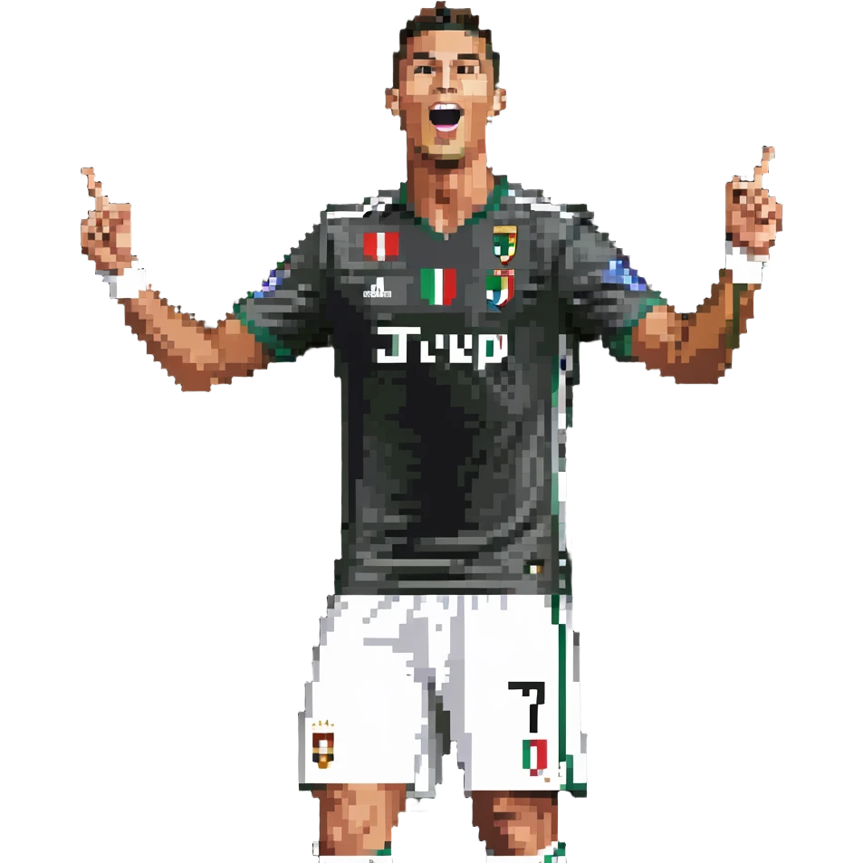 Cristiano Ronaldo performing Siuuu celebration emoji