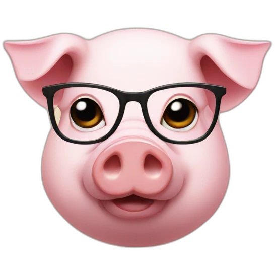 Pig with glasses emoji