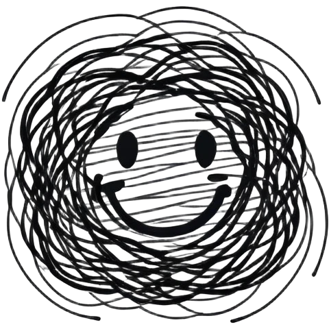 Black doodle emoji