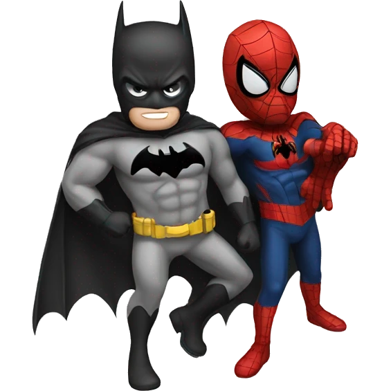 Batman and spiderman emoji