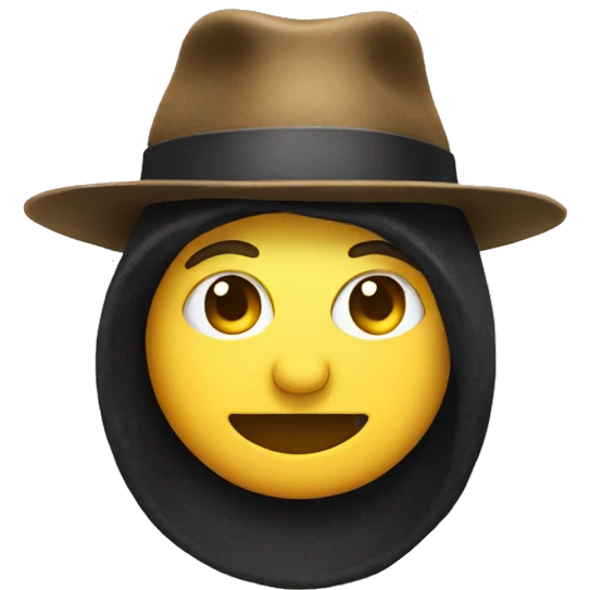 A mirror wearing a hat emoji