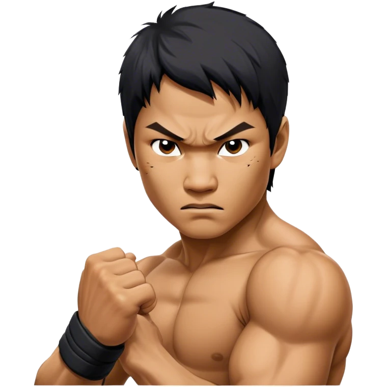​Cinematic Realistic Portrait of Tony Jaa, a close-up depiction capturing his intense, determined expression and finely detailed features, rendered with dramatic natural lighting that emphasizes his rugged athleticism and unmistakable martial arts presence, emoji