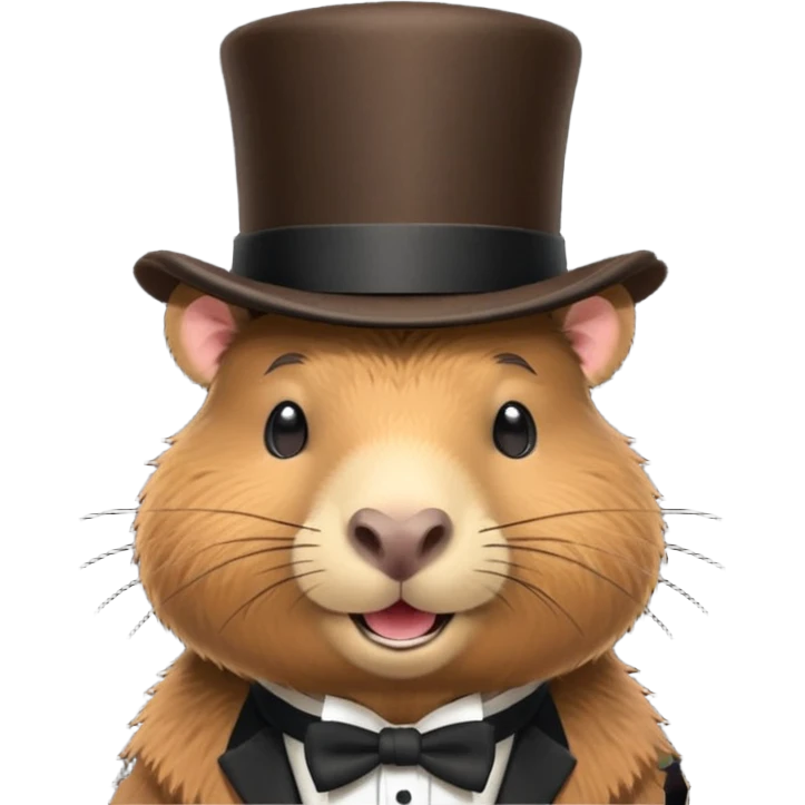 Capybara with tophat emoji