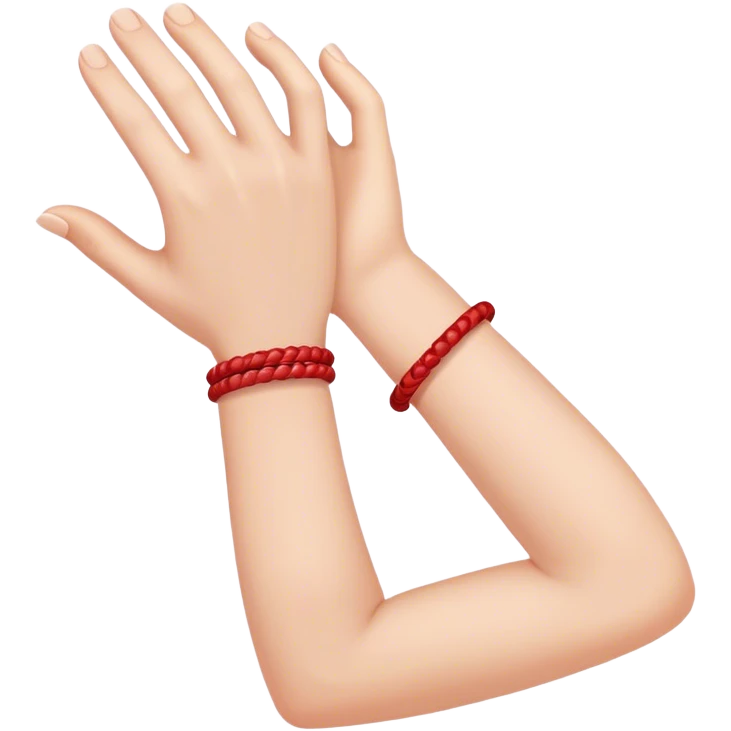 Hand with red bracelet thread  emoji