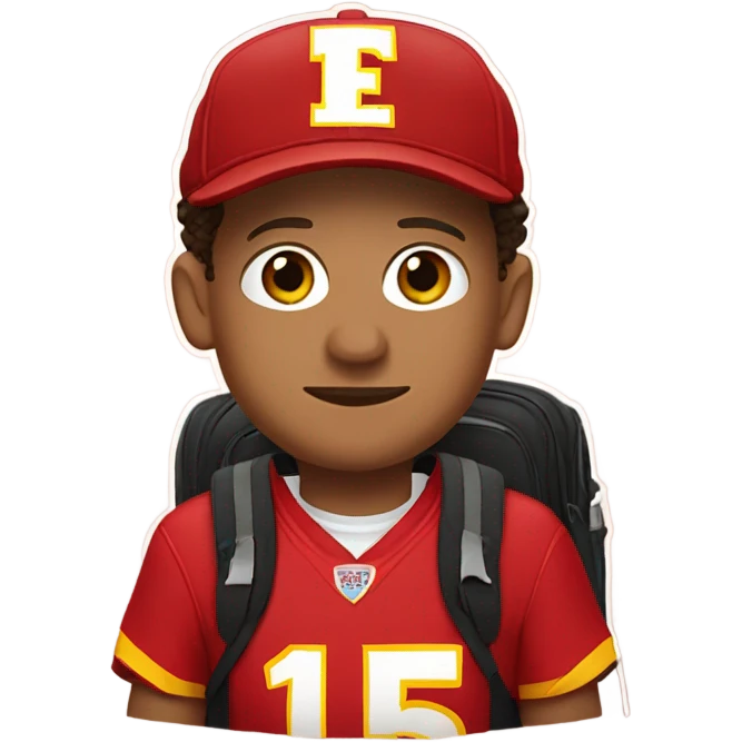 Patrick Mahomes with a backpack  emoji