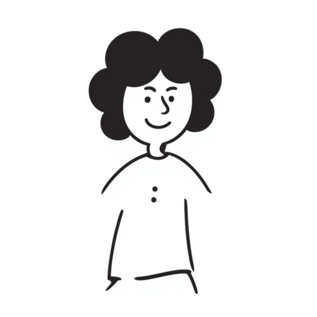 simple doodle of a person with a smile emoji