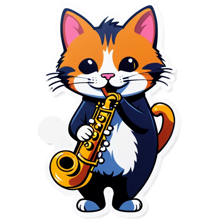 Cat playing saxophone emoji