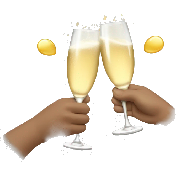 Champagne high five emoji
