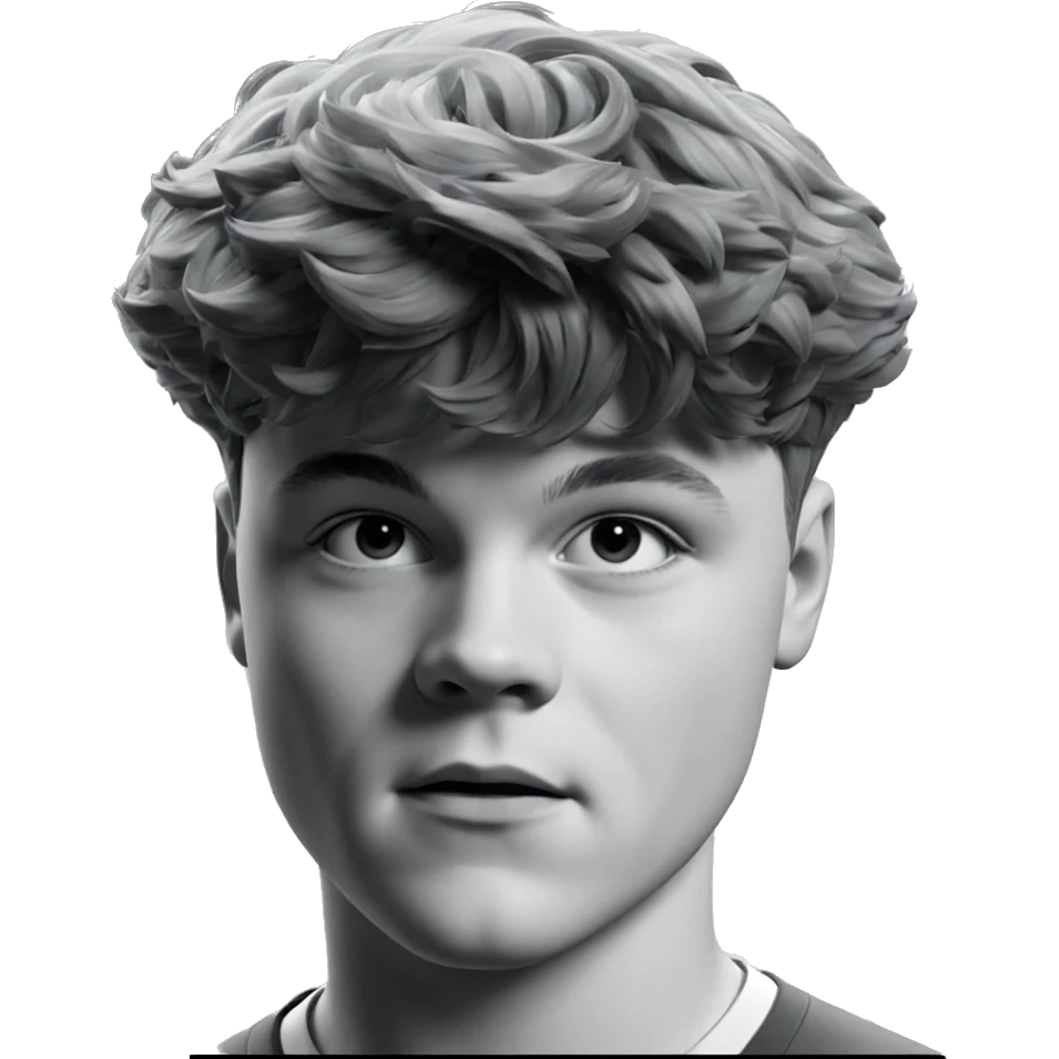 monochrome portrait of a boy emoji