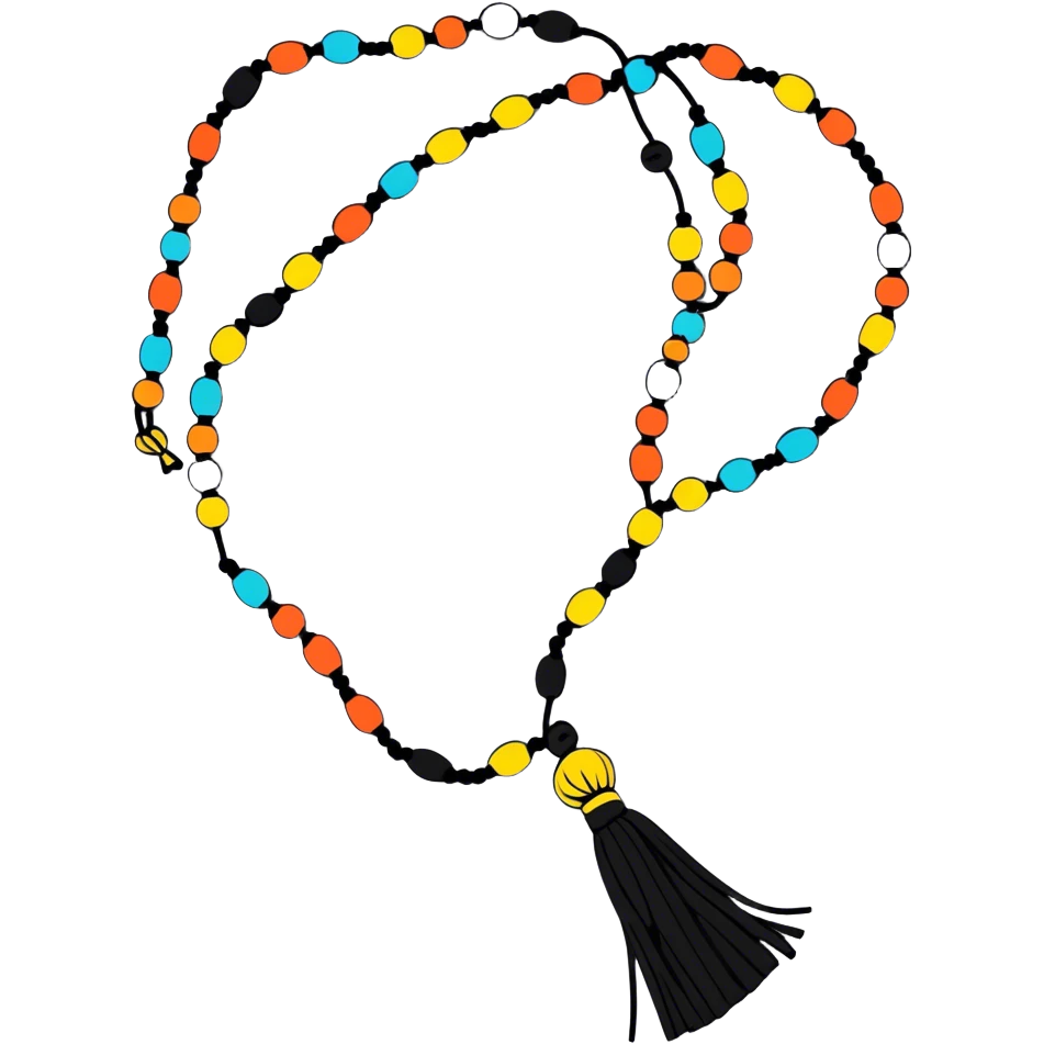 Islamic prayer beads Tasbih with tassel of the end emoji