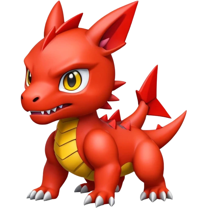 Cute Chibi Digimon-Guilmon-Tyrunt-hybrid (full body) emoji