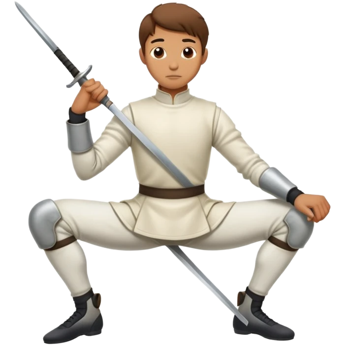 idling fencer in a resting stance emoji
