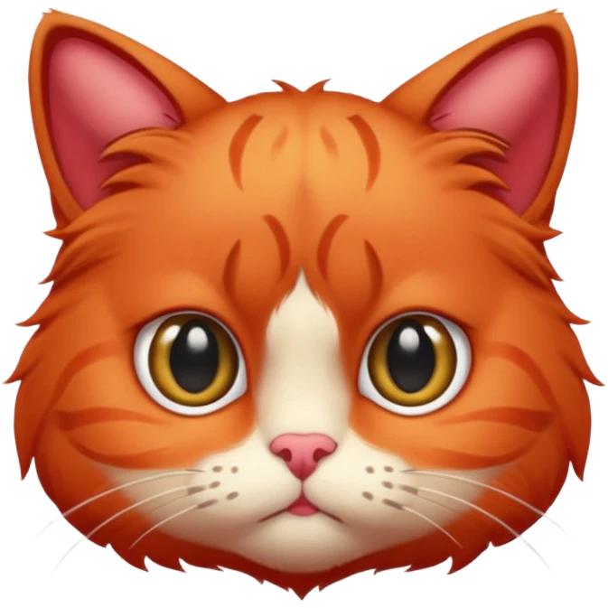 A cute sad red cat emoji