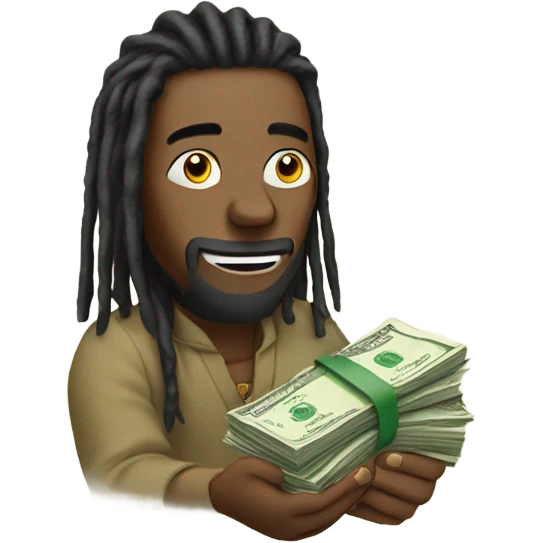 Dreadhead counting money emoji