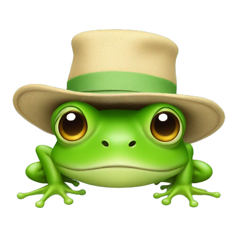 Frog wearing a hat emoji
