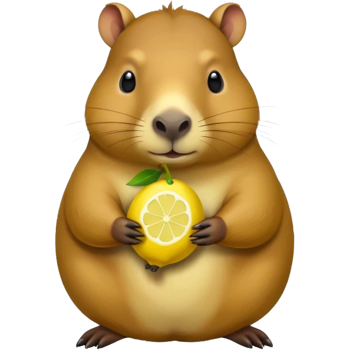 Capybara  holding  lemon emoji